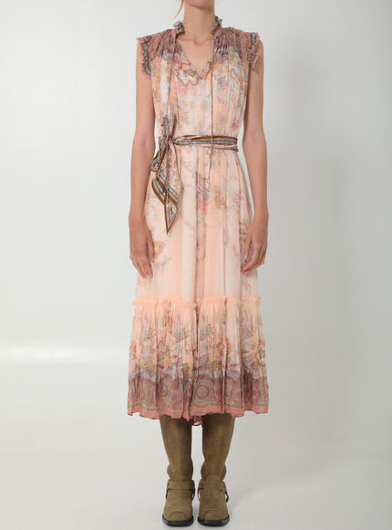 Zimmermann Alchemy Midi Fluid Dress Pink