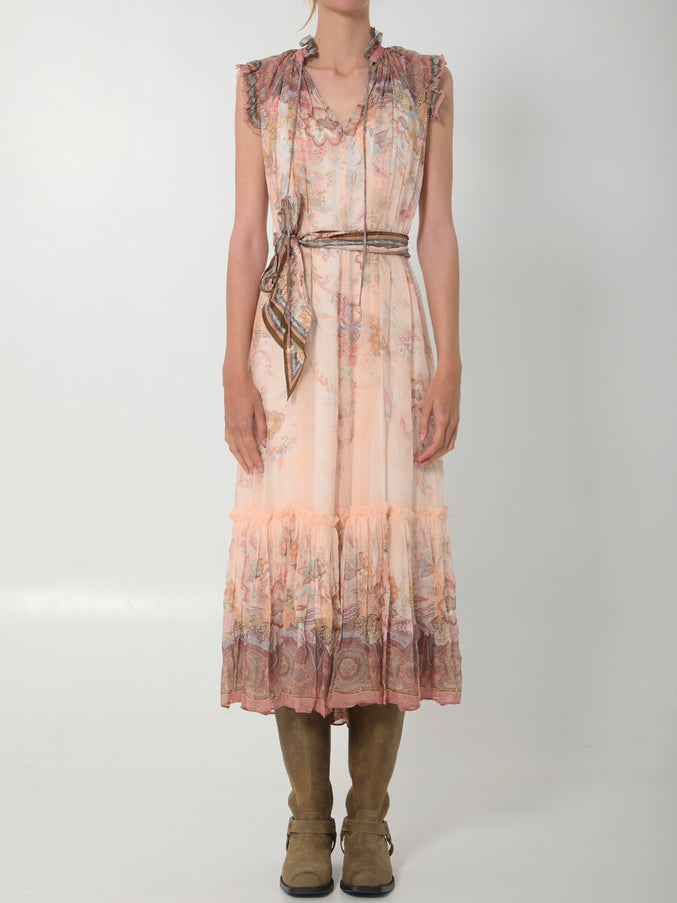 Zimmermann Alchemy Midi Fluid Dress Pink