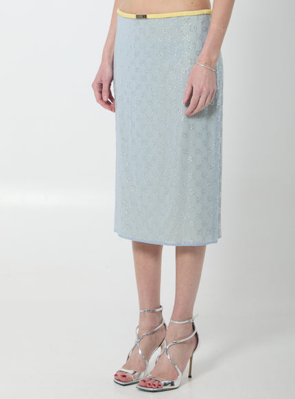 Gucci Skirt In Silk Chiffon With Crystals