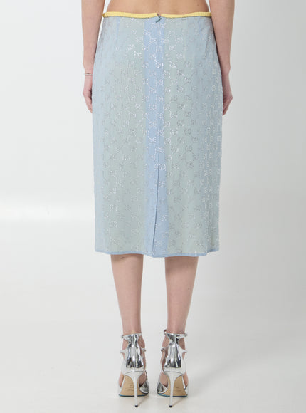 Gucci Skirt In Silk Chiffon With Crystals