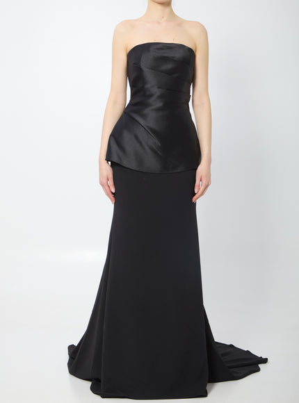 Solace London Alia Strapless Maxi Gown Black