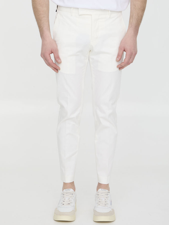 Pt Torino Cotton Trousers White