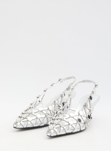 The Attico Grid Slingback Pumps