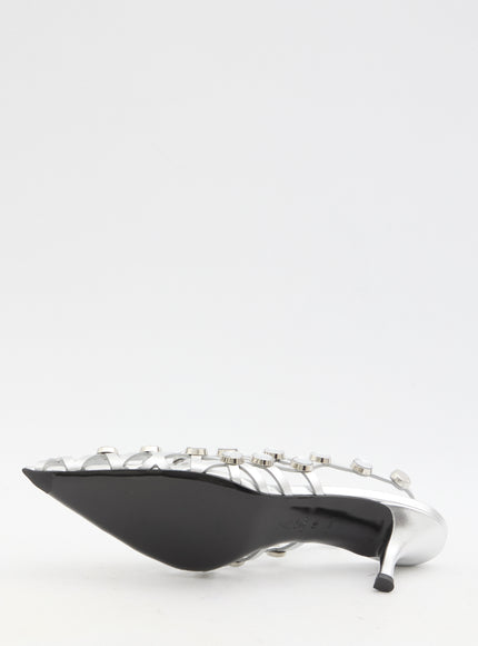 The Attico Grid Slingback Pumps