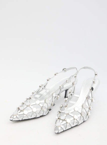 The Attico Grid Slingback Pumps