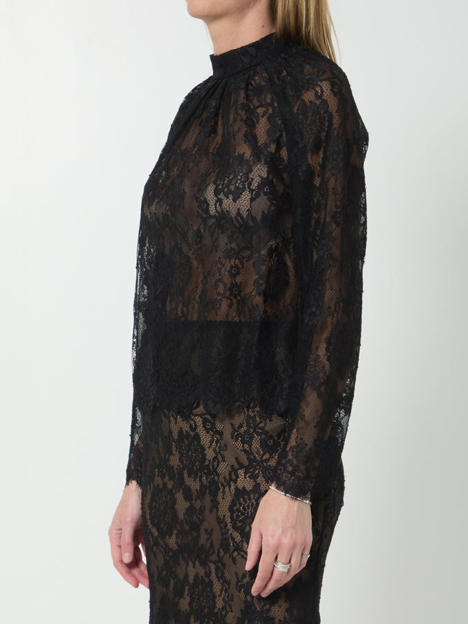 Self Portrait Black Lace Blouse