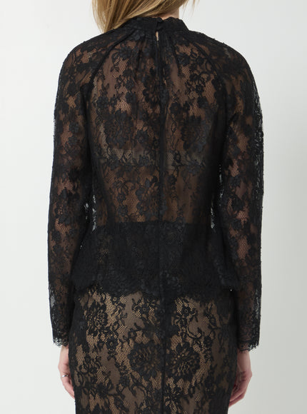 Self Portrait Black Lace Blouse