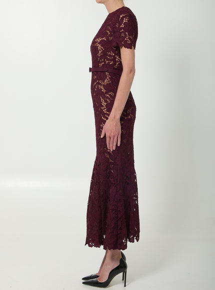 Self Portrait Burgundy Lace Midi Dress
