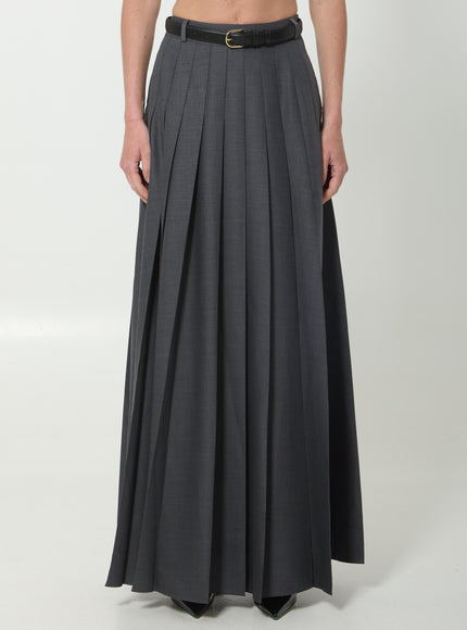 Self Portrait Pleated Maxi Dress Grey