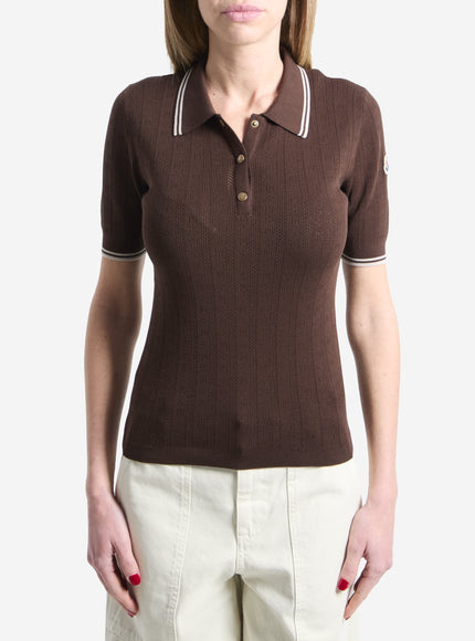 Moncler Cotton Polo Shirt Brown