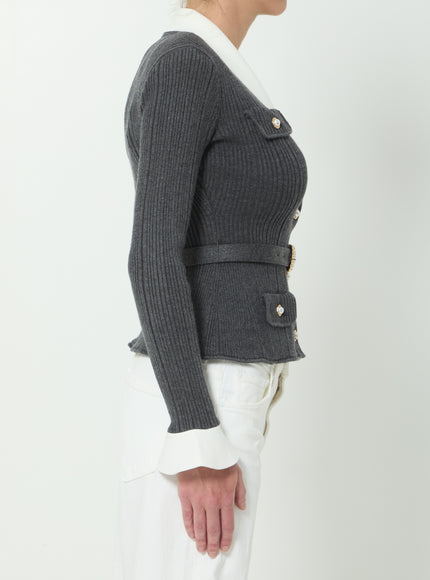 Self Portrait Ribbed Knit Cargidan