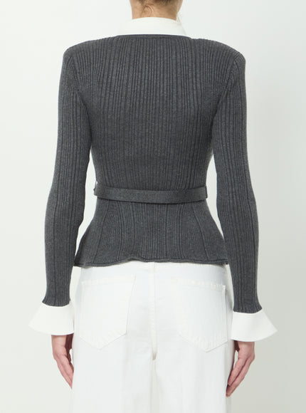 Self Portrait Ribbed Knit Cargidan