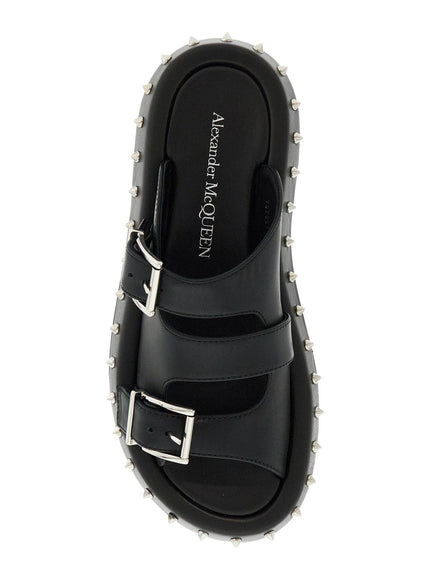 Alexander Mcqueen leather punk slides for ed