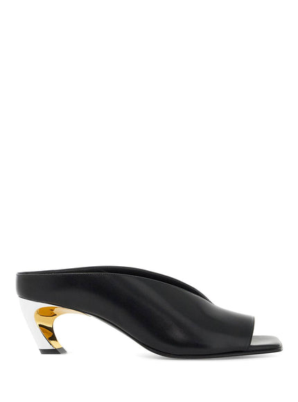 Alexander McQueen Armadillo Leather Comma-Heel Mules