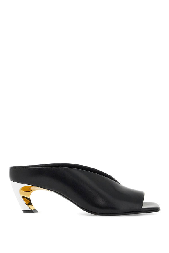 Alexander McQueen Armadillo Leather Comma-Heel Mules