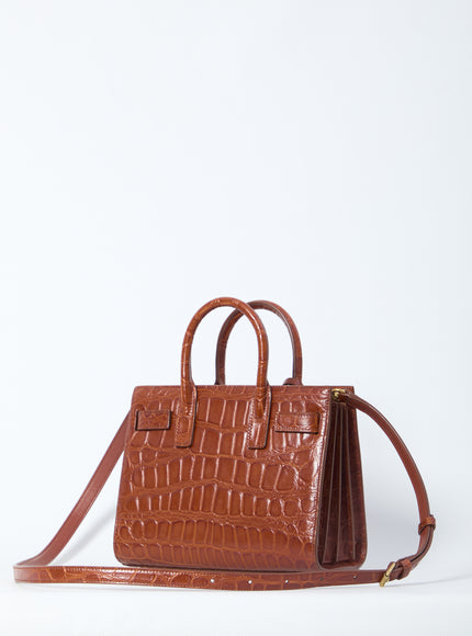 Saint Laurent Sac De Jour Nano Crocodile Bag