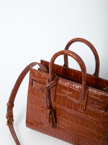 Saint Laurent Sac De Jour Nano Crocodile Bag