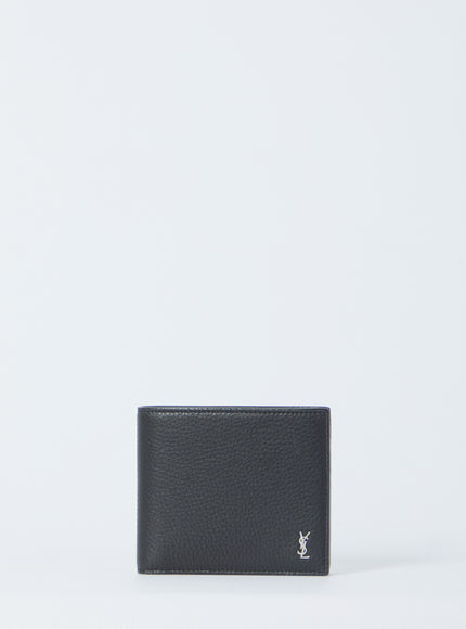 Saint Laurent Tiny Cassandre East/west Bifold Wallet QT Black