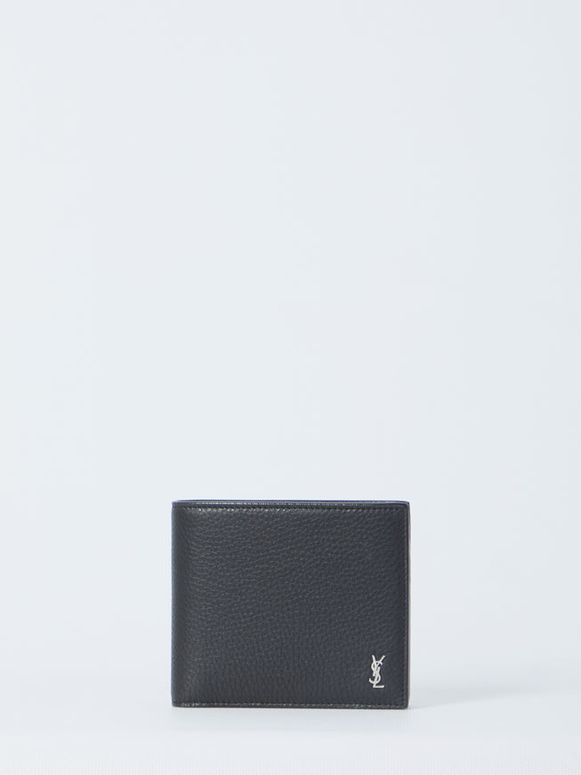 Saint Laurent Tiny Cassandre East/west Bifold Wallet QT Black