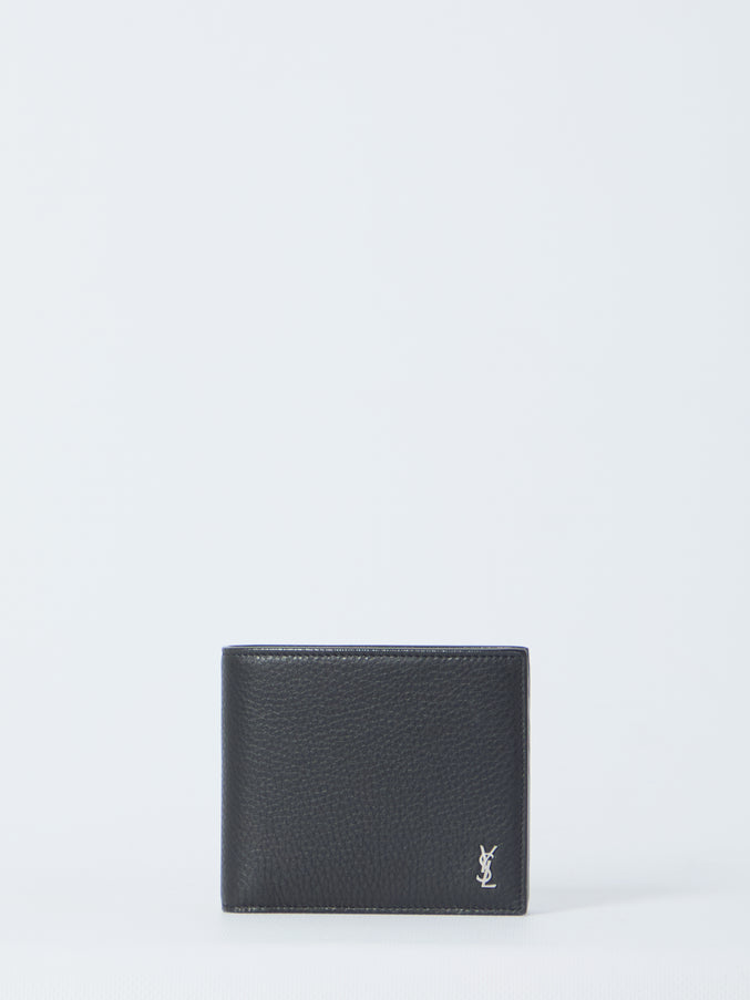 Saint Laurent Tiny Cassandre East/west Bifold Wallet QT Black