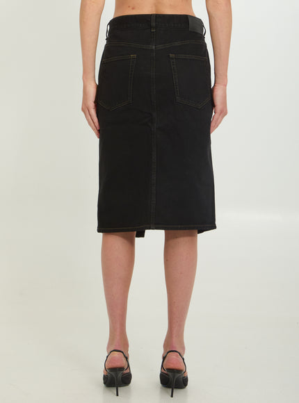 Saint Laurent Deep Sea Baggy Pencil Skirt