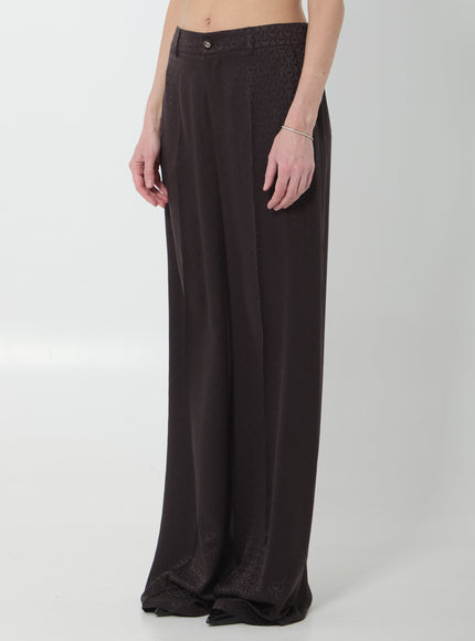 Gucci Silk Jacquard Pant With Horsebit