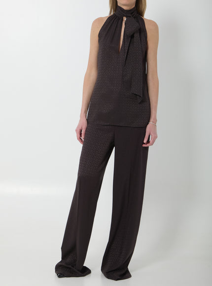 Gucci Silk Jacquard Pant With Horsebit