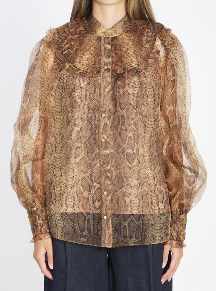 Zimmermann Hypnotic Smocked Blouse Beige