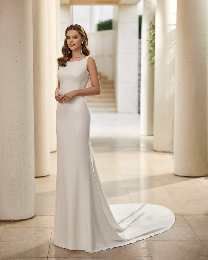 Grace Loves Lace Plain Crepe Wedding Dress Rosa Clar Vaini Sheath Wedding Dress Grace Loves Lace Plain Crepe Wedding Dress Rosa Clar Vaini Sheath Wedding Dress