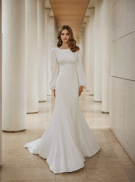Vanes – Elegant Long-Sleeve Wedding Dress by Rosa Clará