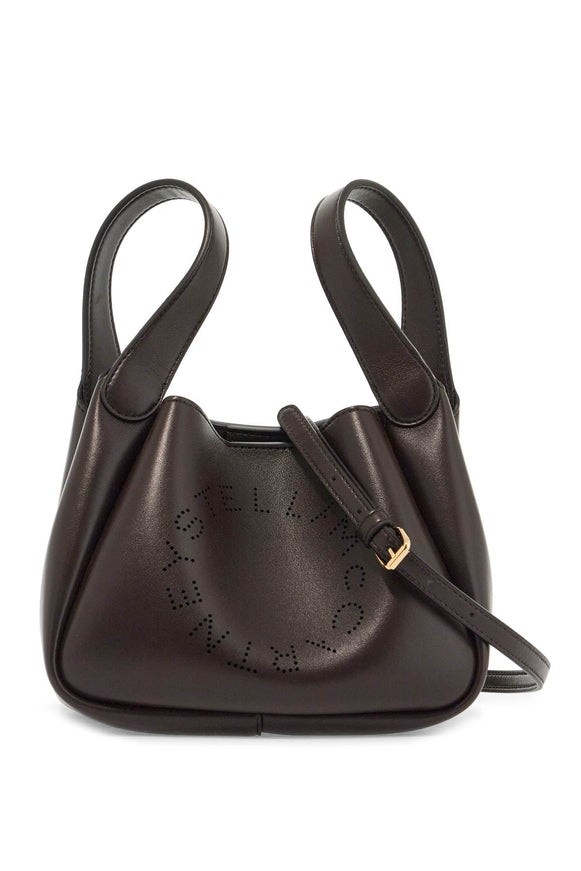 Stella McCartney Brown Logo Double Top Handle Crossbody Bag