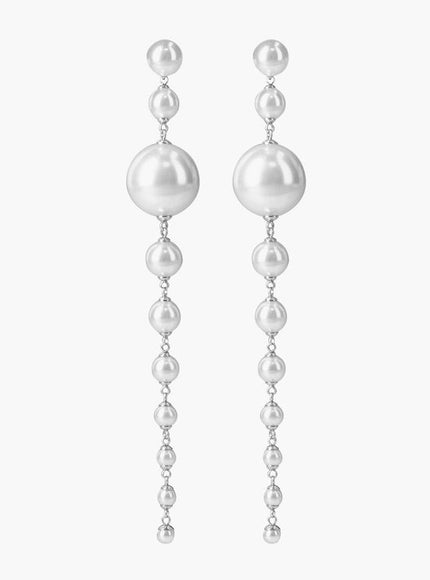 Cascading Pearl Drop Bridal Earrings