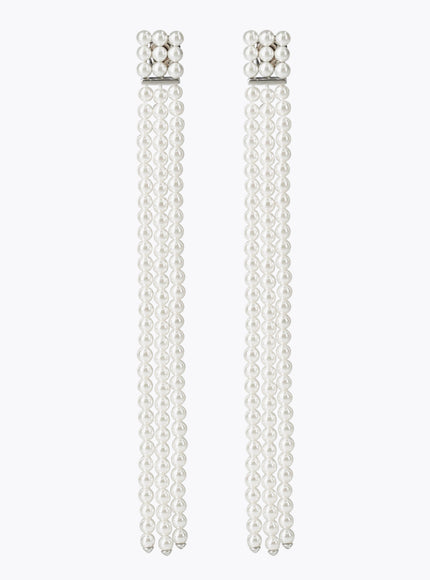 Silver & Pearl Drop Bridal Earrings