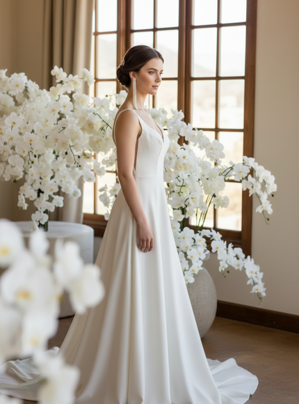 Silver & Pearl Drop Bridal Earrings