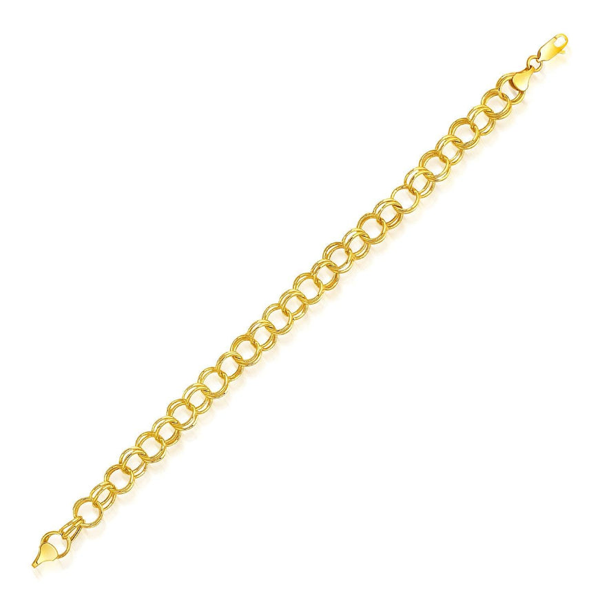 8.0 mm 14k Yellow Gold Lite Charm Bracelet - Ellie Belle