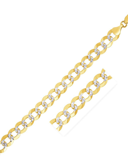 8.2 mm 14k Two Tone Gold Pave Curb Chain - Ellie Belle
