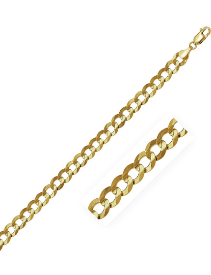 8.2mm 14k Yellow Gold Solid Curb Chain - Ellie Belle