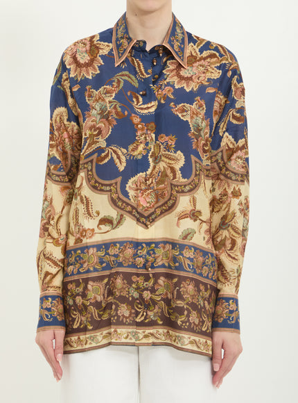 Zimmermann Aster Relaxed Shirt Blue