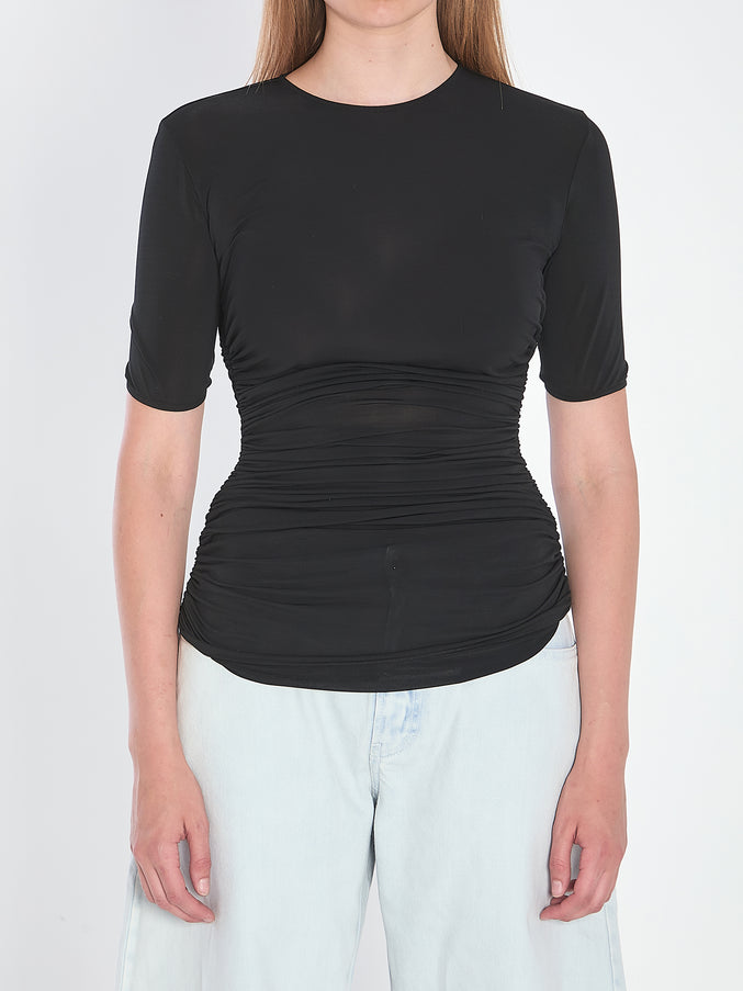 Alaia Pleats T-shirt Black