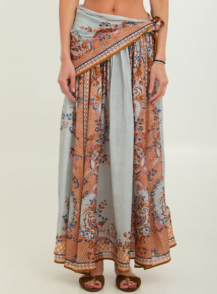 Zimmermann Mahon Waisted Maxi Dress Blue
