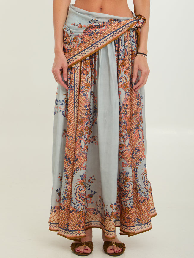 Zimmermann Mahon Waisted Maxi Dress Blue