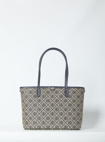 Tory Burch T Monogram Tote Bag Small QT Blue