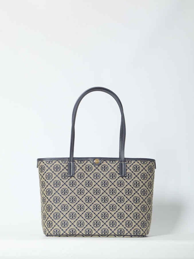 Tory Burch T Monogram Tote Bag Small QT Blue