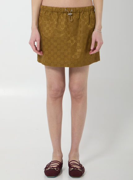 Gucci Gg Nylon Skirt Brown