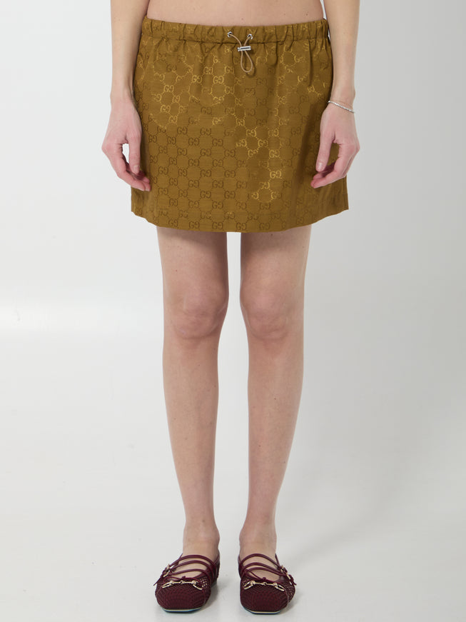 Gucci Gg Nylon Skirt Brown