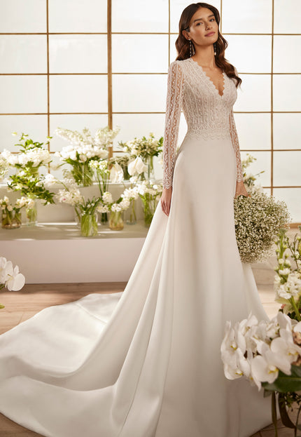 Rosa Clará Couture Marea Long Sleeve Lace Wedding Dress