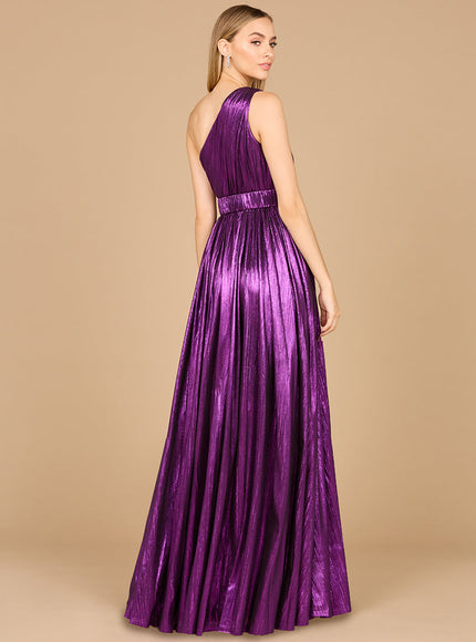 One Shoulder Metallic Dress - OUTLET