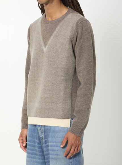 Maison Margiela Virgin Wool Crewneck Sweater In Fused Knit