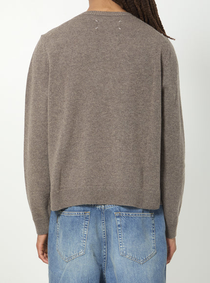 Maison Margiela Virgin Wool Crewneck Sweater In Fused Knit