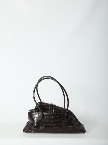 The Attico La Passeggiata Top Handle Bag Small QT Brown
